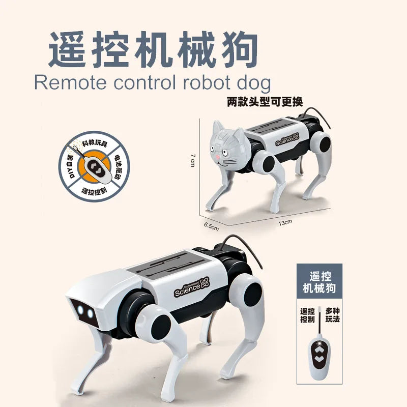 Science Teaching Assembling Set Powered Learning Model Walking Animal Kids Education Toys DIY Solar Robot Dog Mechanical Cat Toy