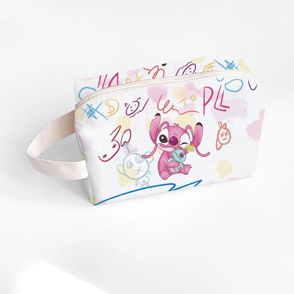 New Anime Stitch Lilo Stitch Cosmetic Bag Kawaii Makeup Waterproof Portable Travel Storage Organizer Bag Girl Birthday Gift