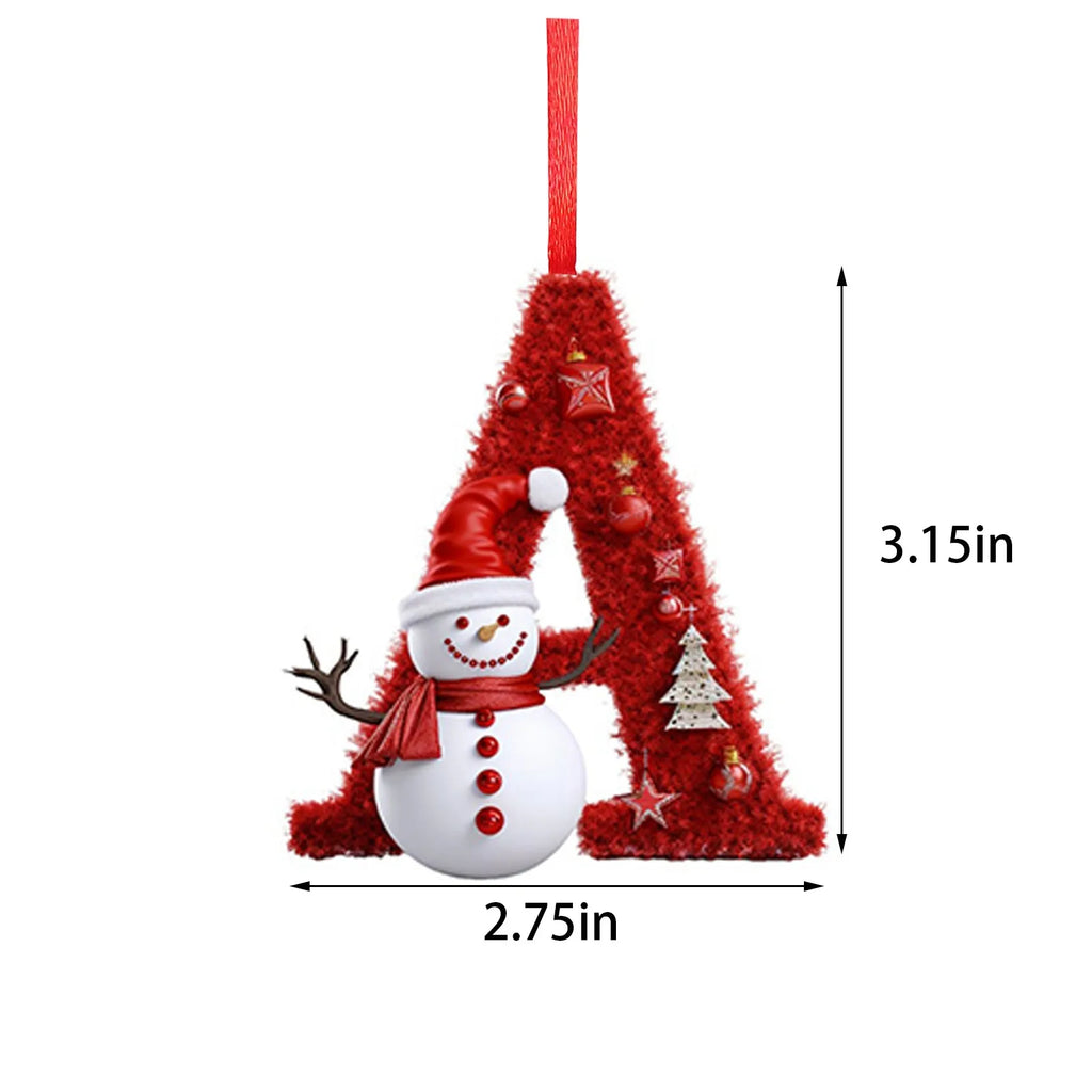 New Christmas Tree Decoration 2D Letter Pendant Acrylic 26 Letter Pendant Hanging Christmas Tree Ornament Accessories navidad