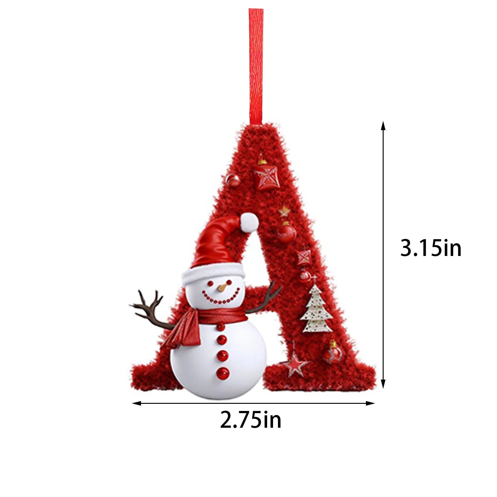 New Christmas Tree Decoration 2D Letter Pendant Acrylic 26 Letter Pendant Hanging Christmas Tree Ornament Accessories navidad