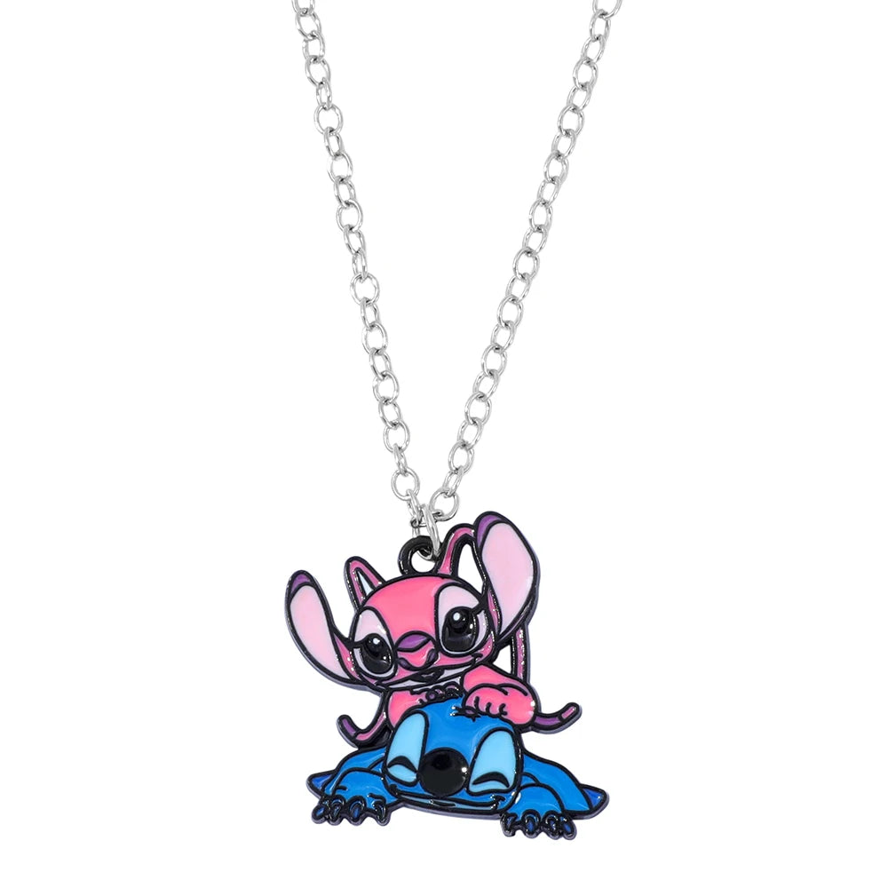 5-Piece Stitch Couple Necklace Set - Lilo & Stitch Matching Jewelry, Ohana Love Gifts for Couples