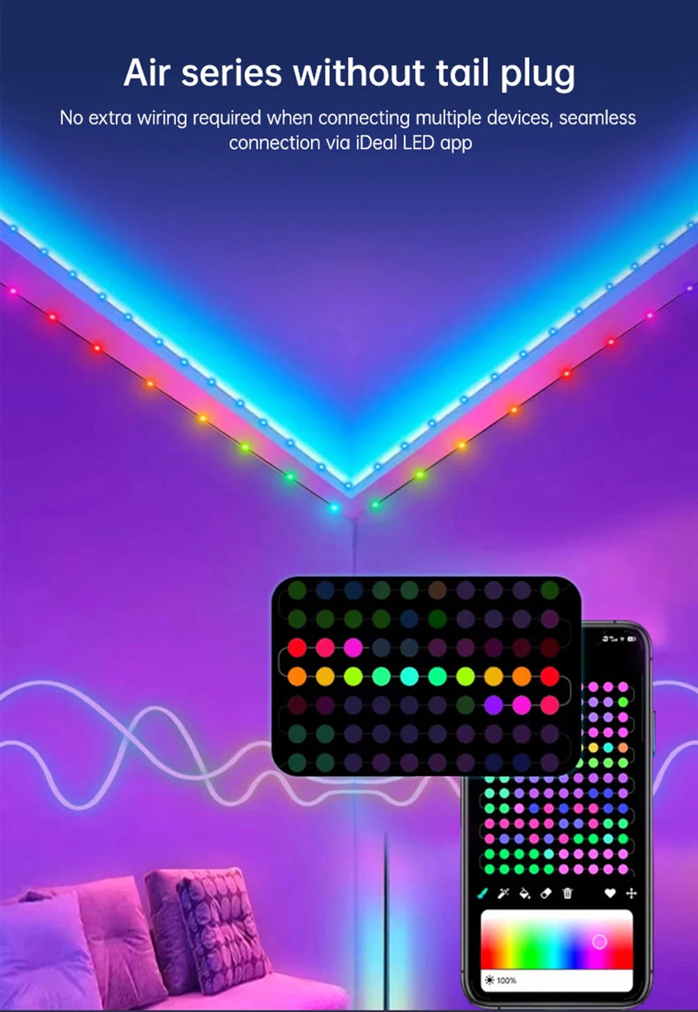 20M RGBIC LED String Bluetooth USB Music Dream Color Light 5V Christmas Birthday Party Garland Decor Fairy Lights Home