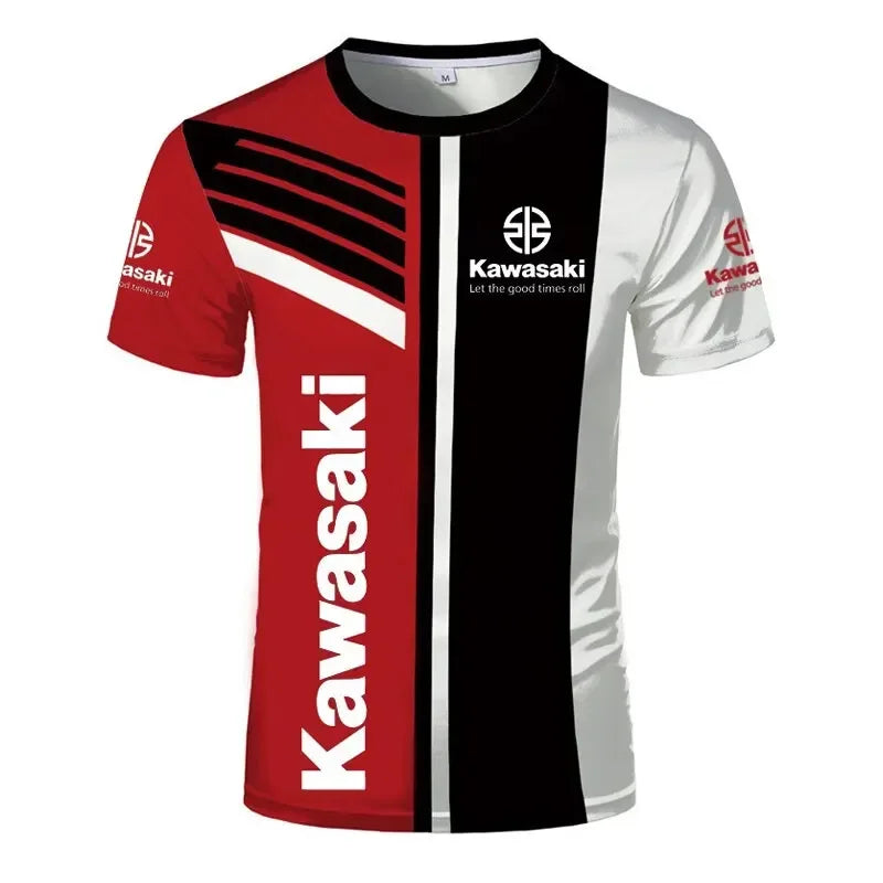 Kawasaki Motorcycle Racing 3D Printed Men's T-shirt Quick Drying Clothing Loose Sportswear Oversized Casual Short Sleeve For Men