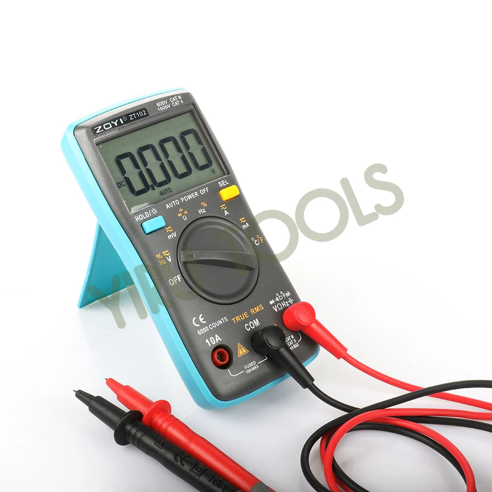 ZOTEK/ZOYI ZT102 Mini 6000 Counts Auto-Ranging Digital Multimeter AC/DC Voltage Current Tester with Temperature Measurement