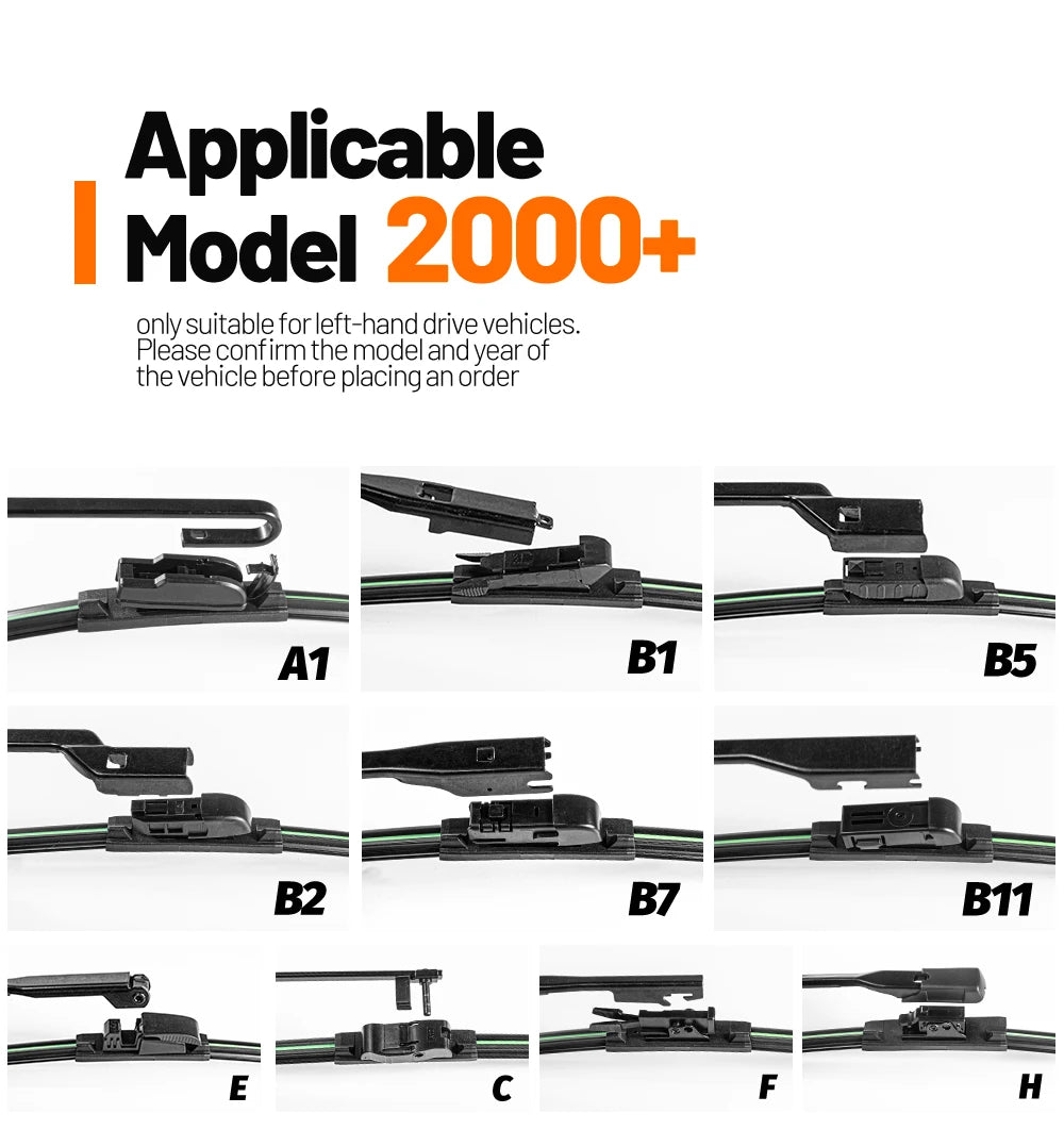 3Pcs Car Wiper For KIA Rio Hatchback Mk3 2011-2017 Front Rear Wiper Blades Brushes Auto Accessories 2013 2014 2015 2016