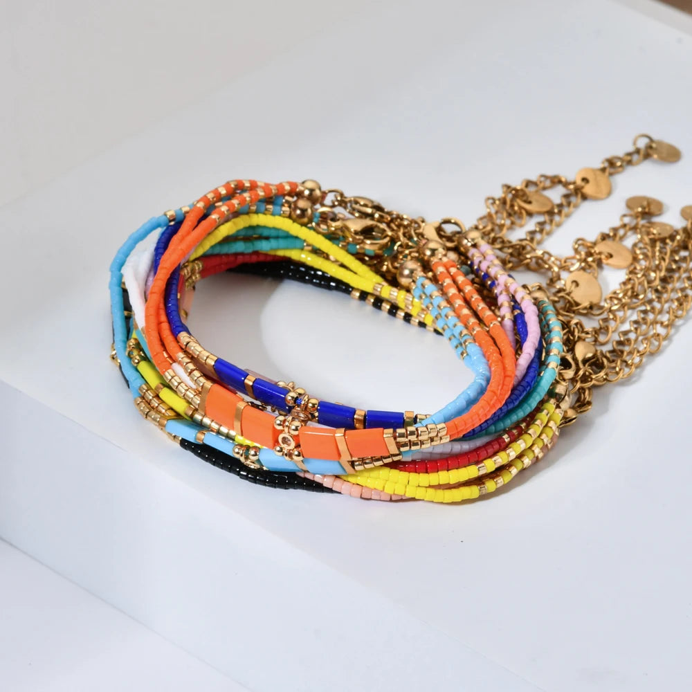 ZMZY New Miyuki Beads Design Bohemian Tila Beads Bracelet Handmade White Beads Woven Adjustable Hot Jewelry Gifts For Friend