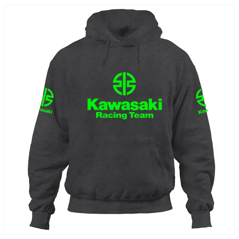 Kawasaki Motorcycle Logo 2025 Spring/Summer New Y2K Bug Fashion Trend Autumn/Winter Printed 100% Pure Cotton Casual Hoodie