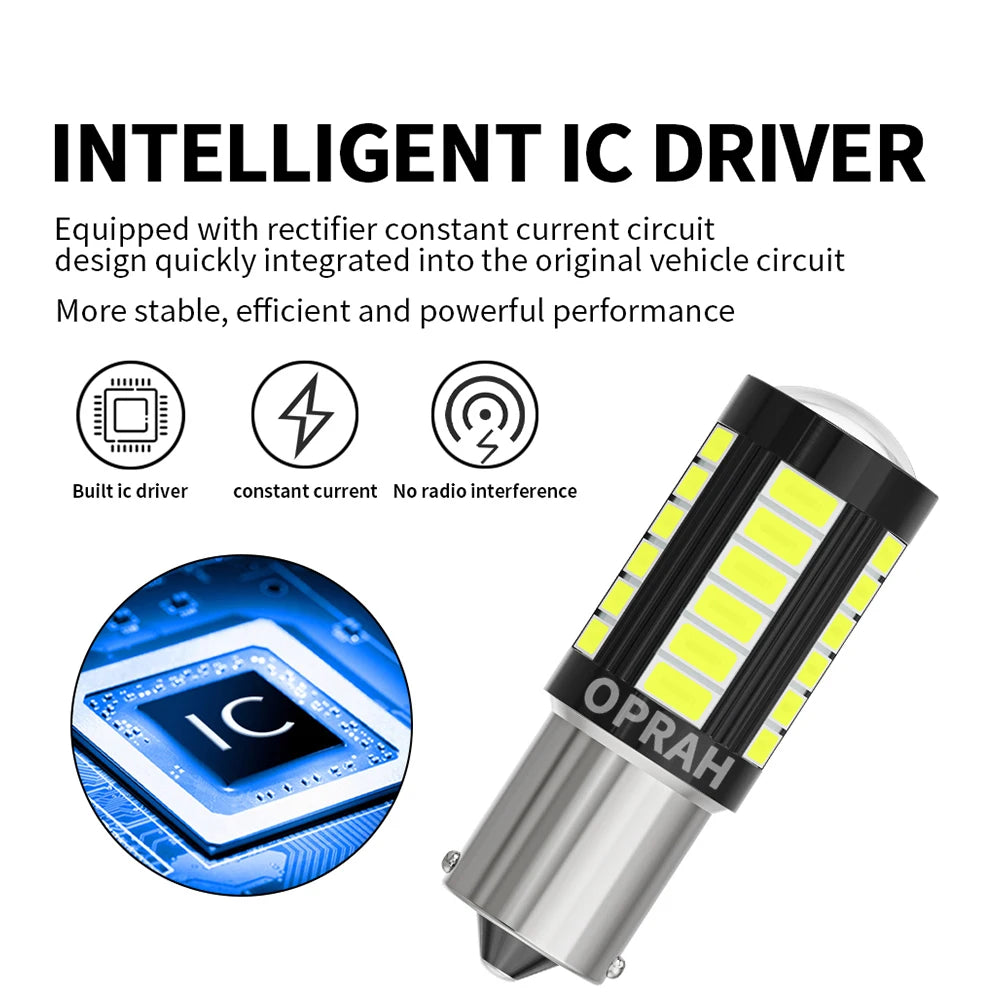 2pcs LED 1156 BA15S P21W 1157 BAU15S PY21W P21/5W BAY15D For Car Truck ATV Light Canbus 5630SMD Turn Signal Lamp DRL Bulb 12V24V