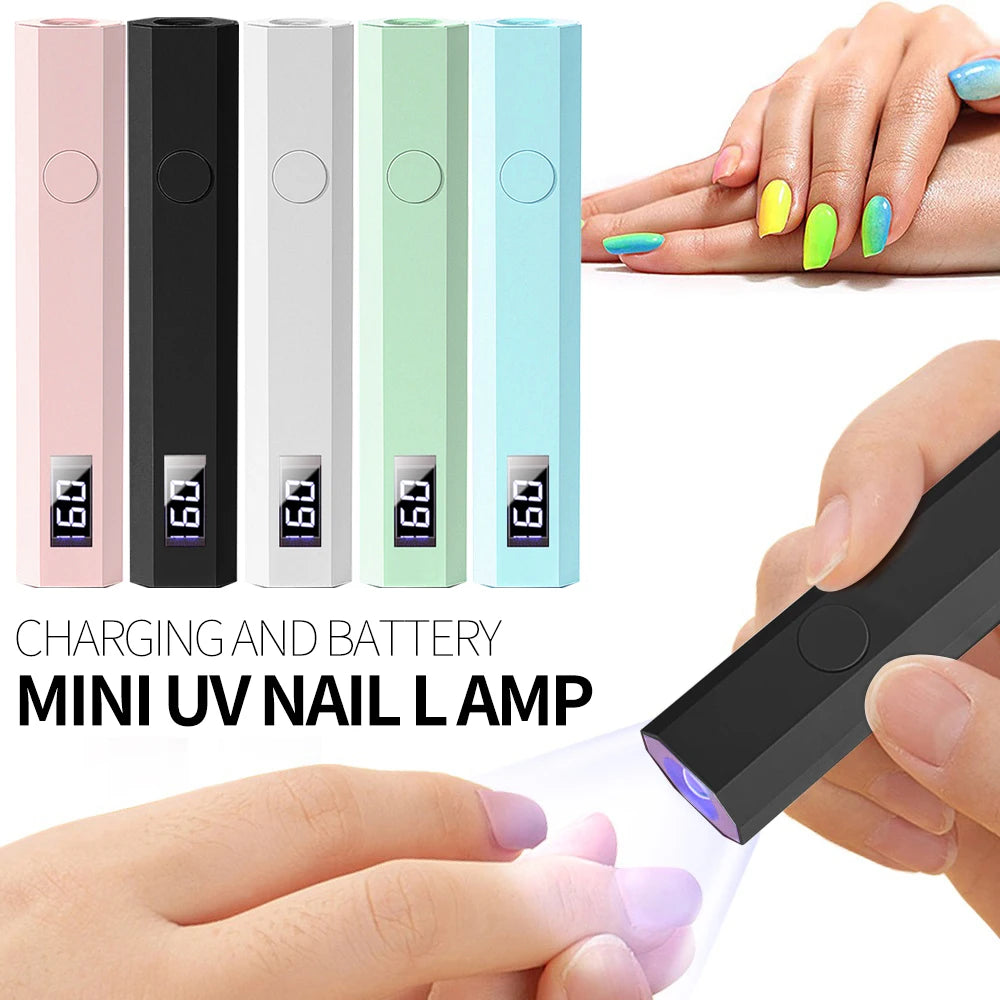 YIKOOLIN UV Light for Gel Nails Mini UV Nail Lamp Professional LED Light for Curing Gel Polish 2 Timing Modes for DIY Home Salon