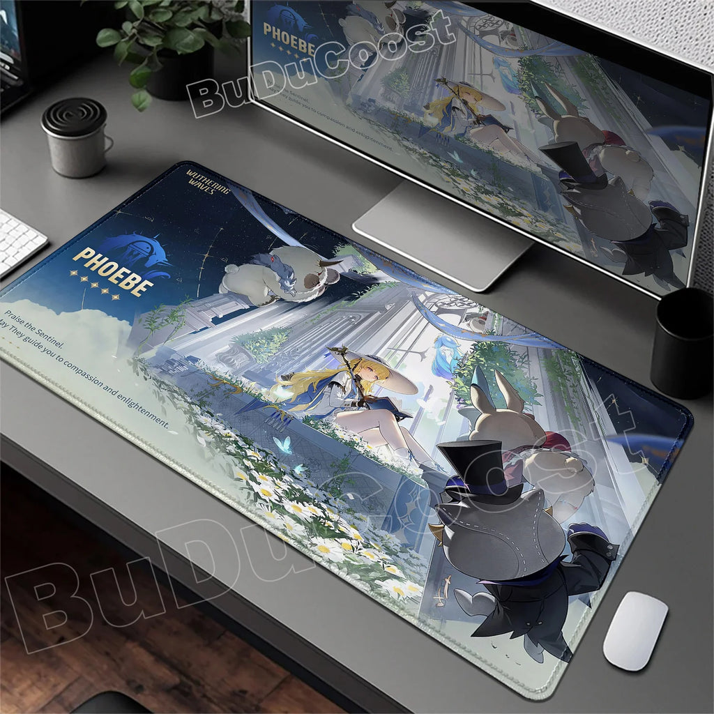 Wuthering Waves Character Illustration Mouse Pad Changli Carlotta Augusta Luno Mousepad Gaming Large Computer Non-slip Desk Mats
