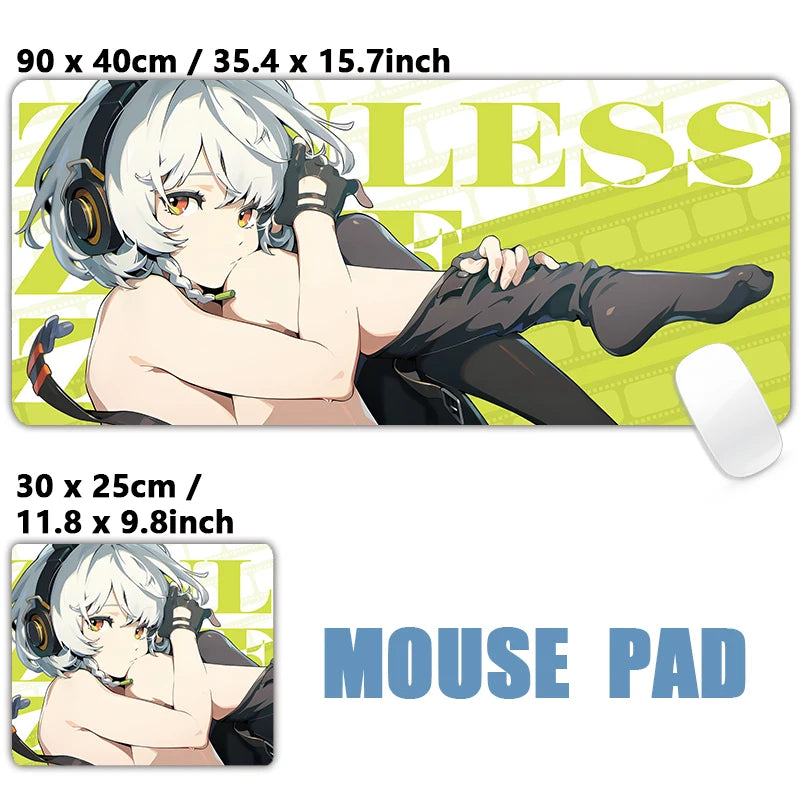 ZZZ Gaming Hoshimi Miyabi Mouse Pad Evelyn Yuzuha Anby Ellen Zenless Zone Zero Keyboard Desk Mats XXL Anime Girls Mousepad