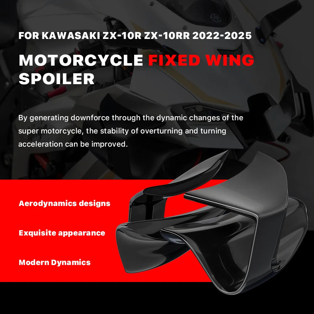 ZX-10R Fairing front side Fixed Wing For Kawasaki  ZX10R ZX 10RR 2022-2025 Motorcycle Accessories Spoile Winglet Cowl Wing