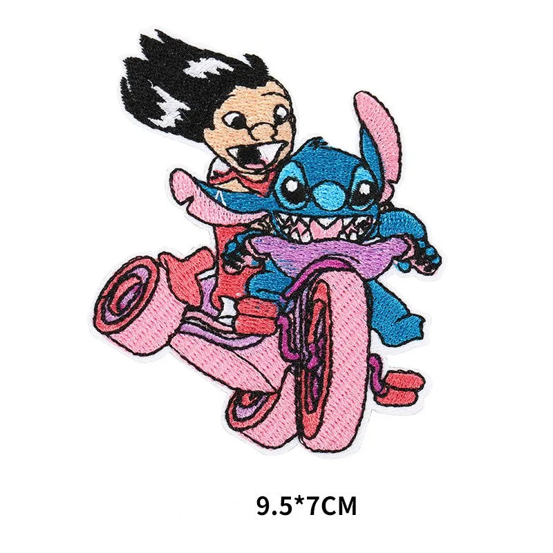 Stitch Clothes Badges Iron On Patches Appliques Embroidered Music cartoon Stripes for Clothes Jacket Jeans Diy Decoration
