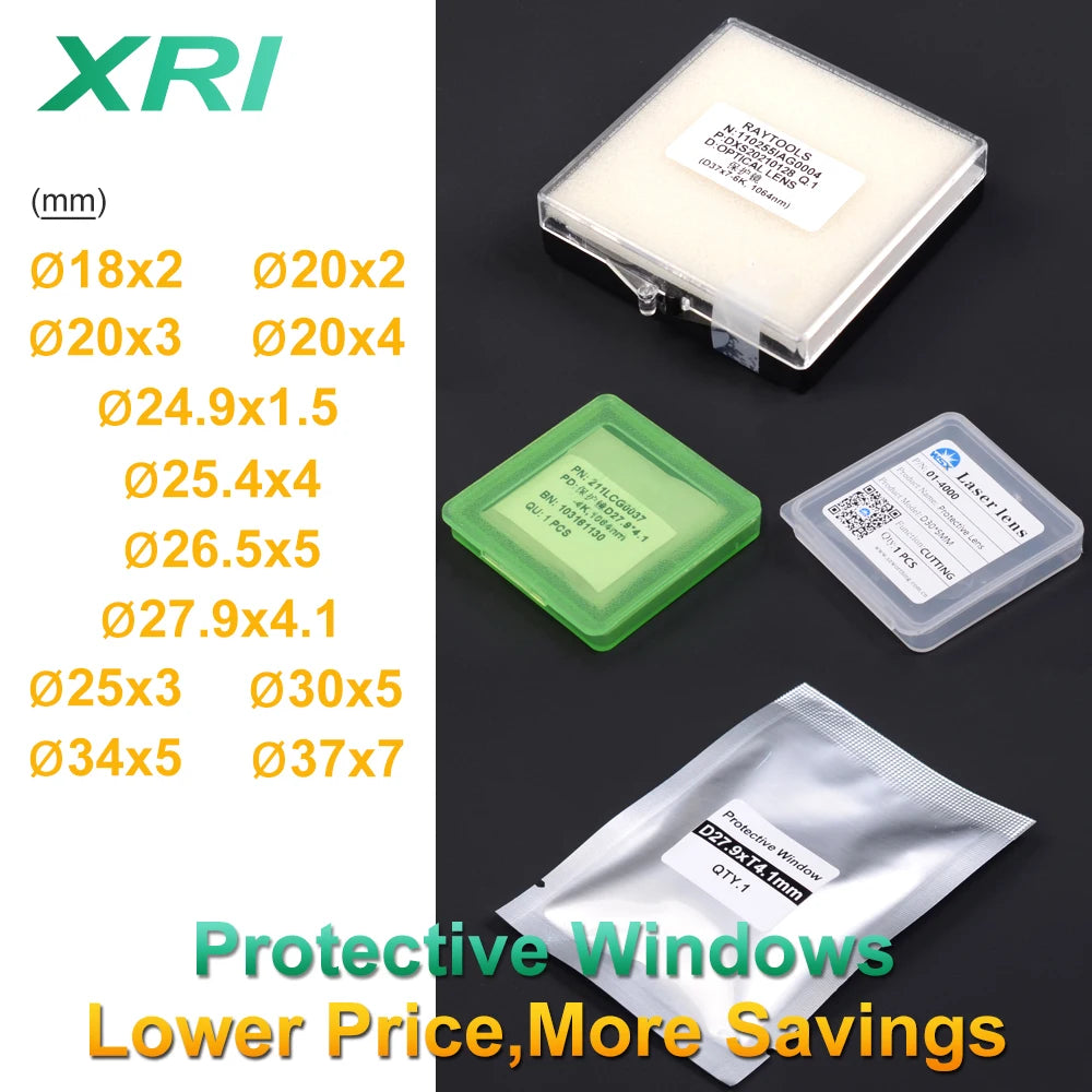 Fiber Laser Protection Window Lens Protective Windows Dia18/20/24.9/27.9/30/34/37 for WSX Precitec Raytools WSX Bodor Laser Head