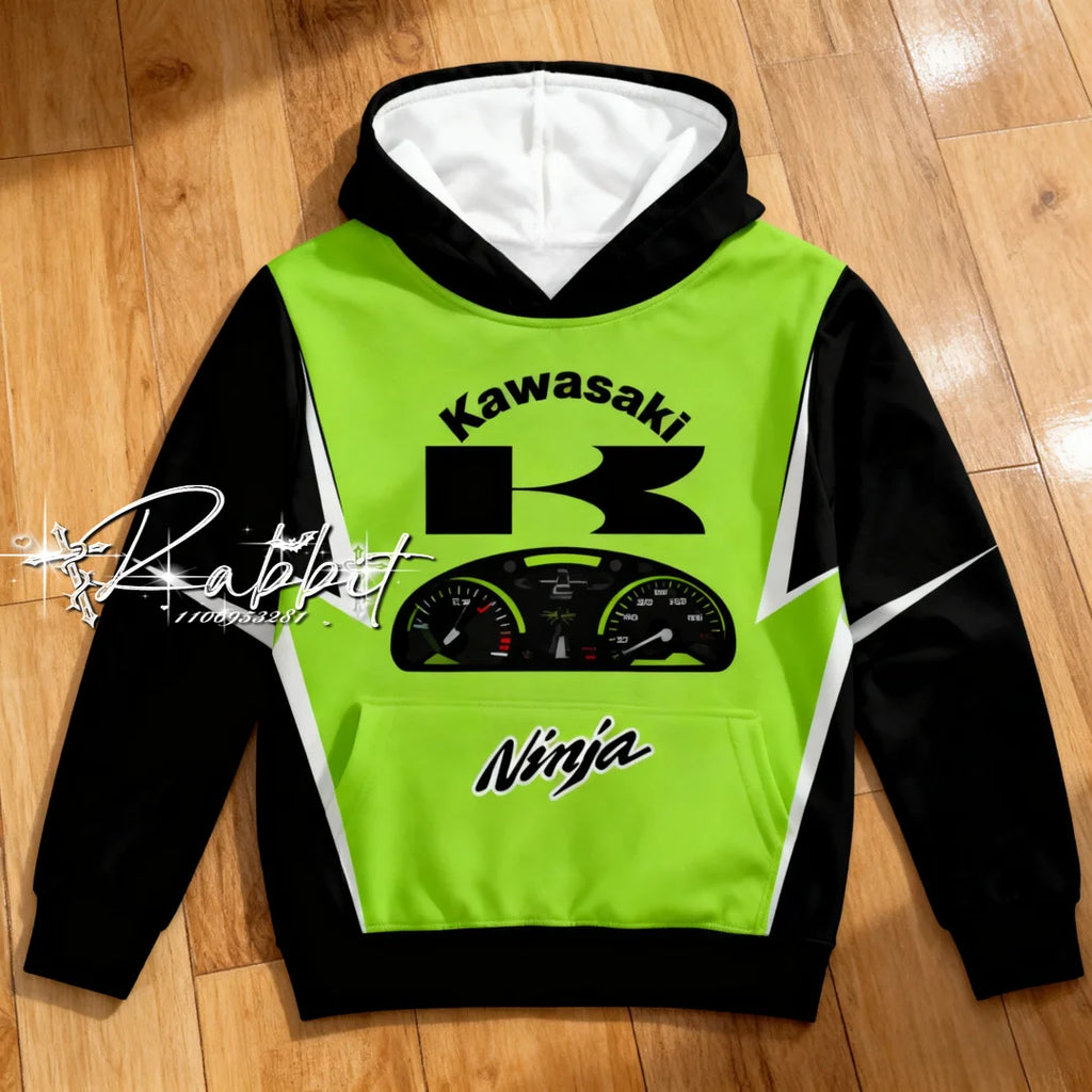 2025/26 Autumn/Winter New Kawasaki Racing Team Autumn/WinterExplosiveFashion Street Hoodie Men'sCasual SportsCycling Warm Hoodie