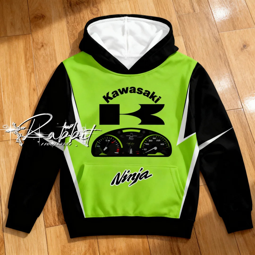 2025/26 Autumn/Winter New Kawasaki Racing Team Autumn/WinterExplosiveFashion Street Hoodie Men'sCasual SportsCycling Warm Hoodie