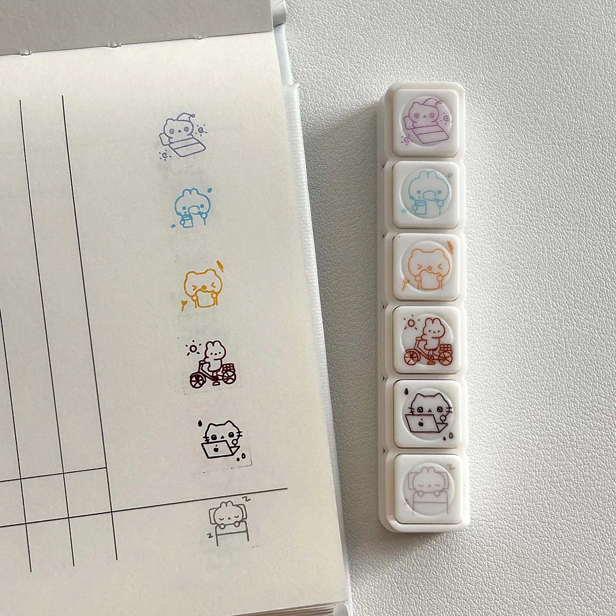 WAKAWAKA Decorative Stamps for Scrapbooking Kawaii Stamps Stationery For Journal Planner Arts Diy Crafts Album