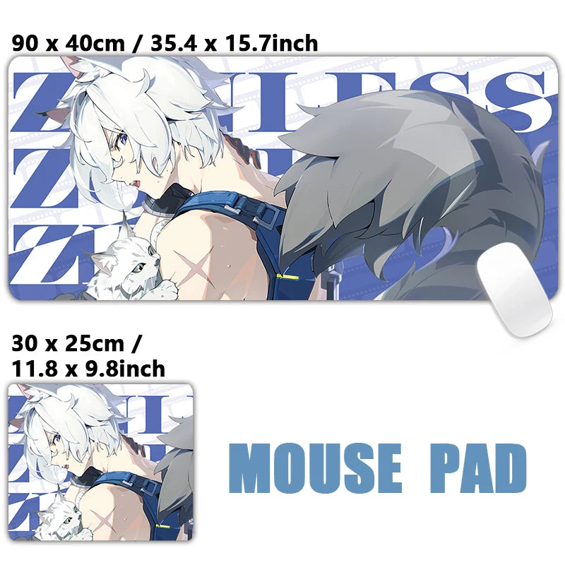 ZZZ Gaming Hoshimi Miyabi Mouse Pad Evelyn Yuzuha Anby Ellen Zenless Zone Zero Keyboard Desk Mats XXL Anime Girls Mousepad