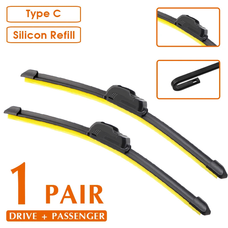 Car Wiper For Hyundai Kona Kauai 2017-2021 Windshield Rubber Silicon Refill Front Window Wiper 26"+16" LHD RHD Auto Accessories
