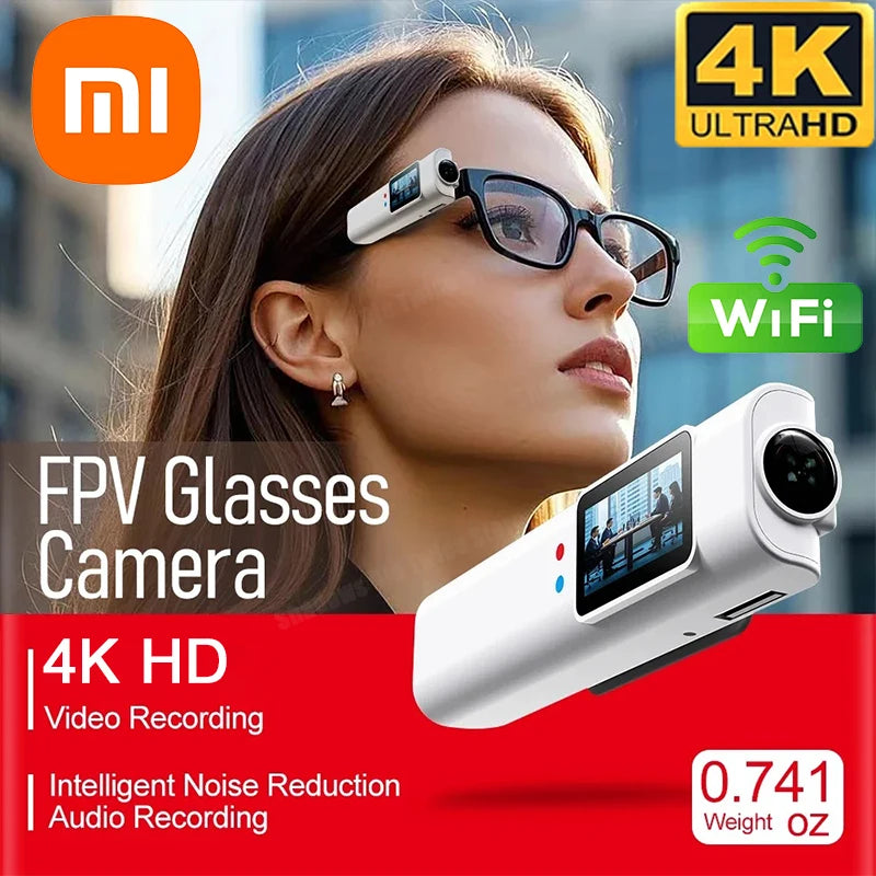 Xiaomi 4K Mini FPV Eyeglasses Video Shooting Micro-camera HD WiFi Intelligent Headset Glasses Video&Sound Recording WiFi APP