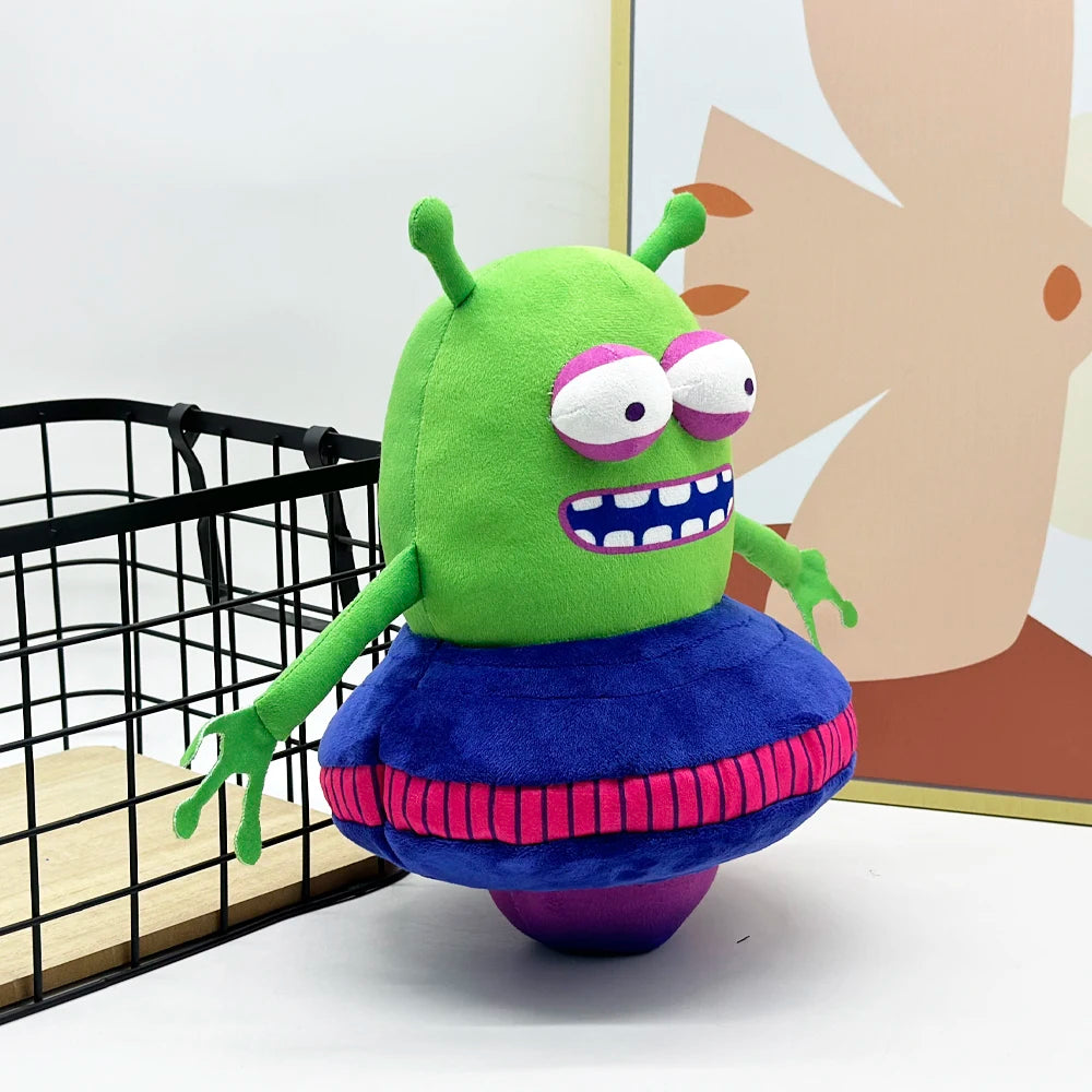 Astro Bot fun cartoon anime related characters, green flying saucer alien plush toy accompanying doll gift for Christmas