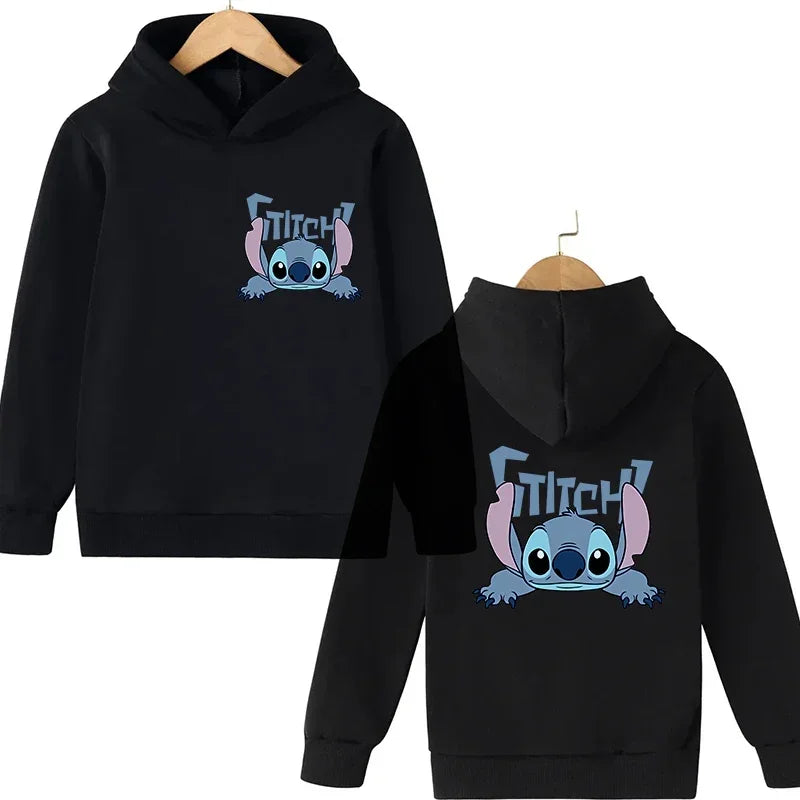Y2k Anime Stitch Hoodie Children Cartoon Clothes Kid Girl Boy Lilo and Stitch Sweatshirt Manga Hoody Baby Casual Top