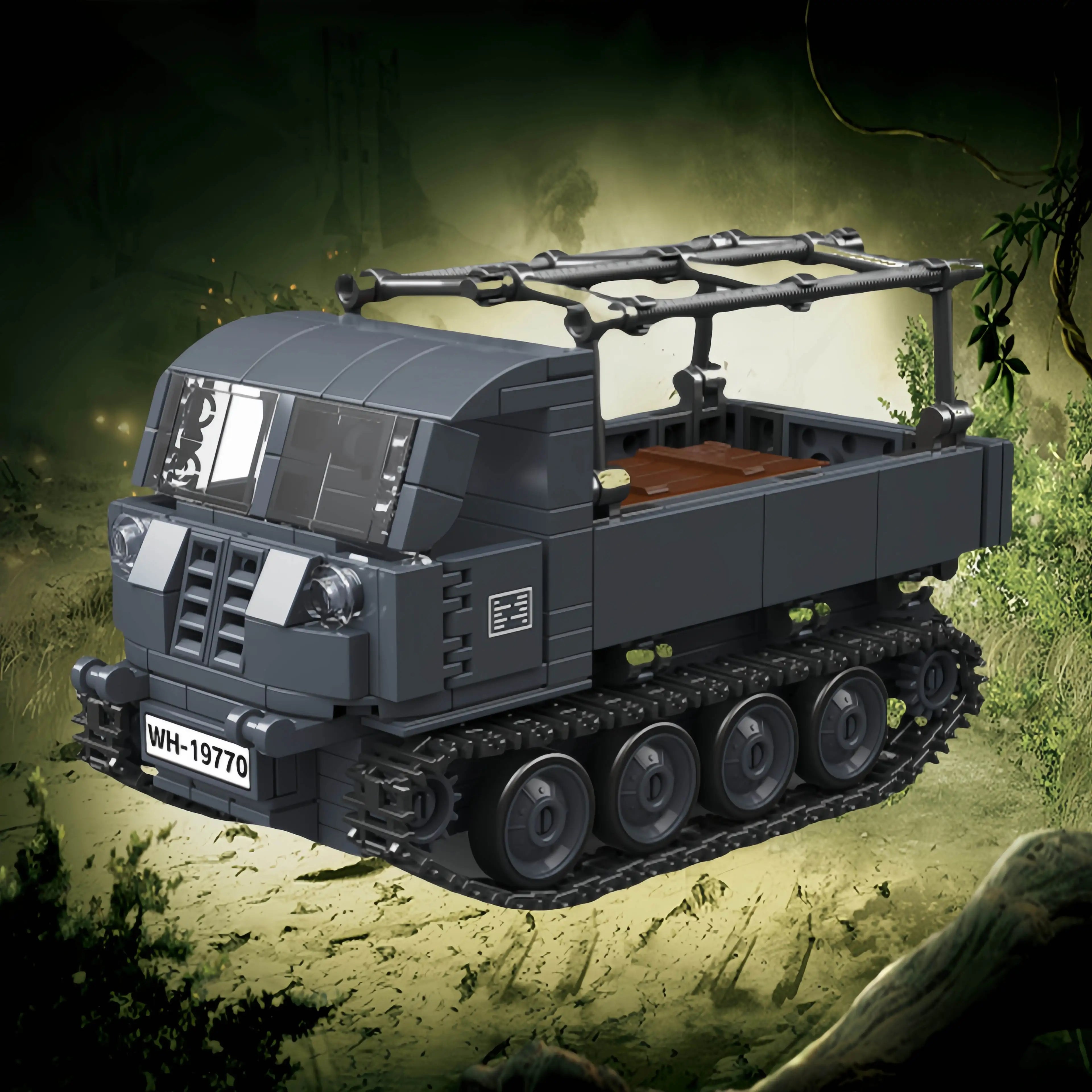 Ww2 German Light Tank PZ.KPFW.38(T)A Military Series WW2 Tank Building Blocks  Bricks Model Set Toys for Kids Gifts