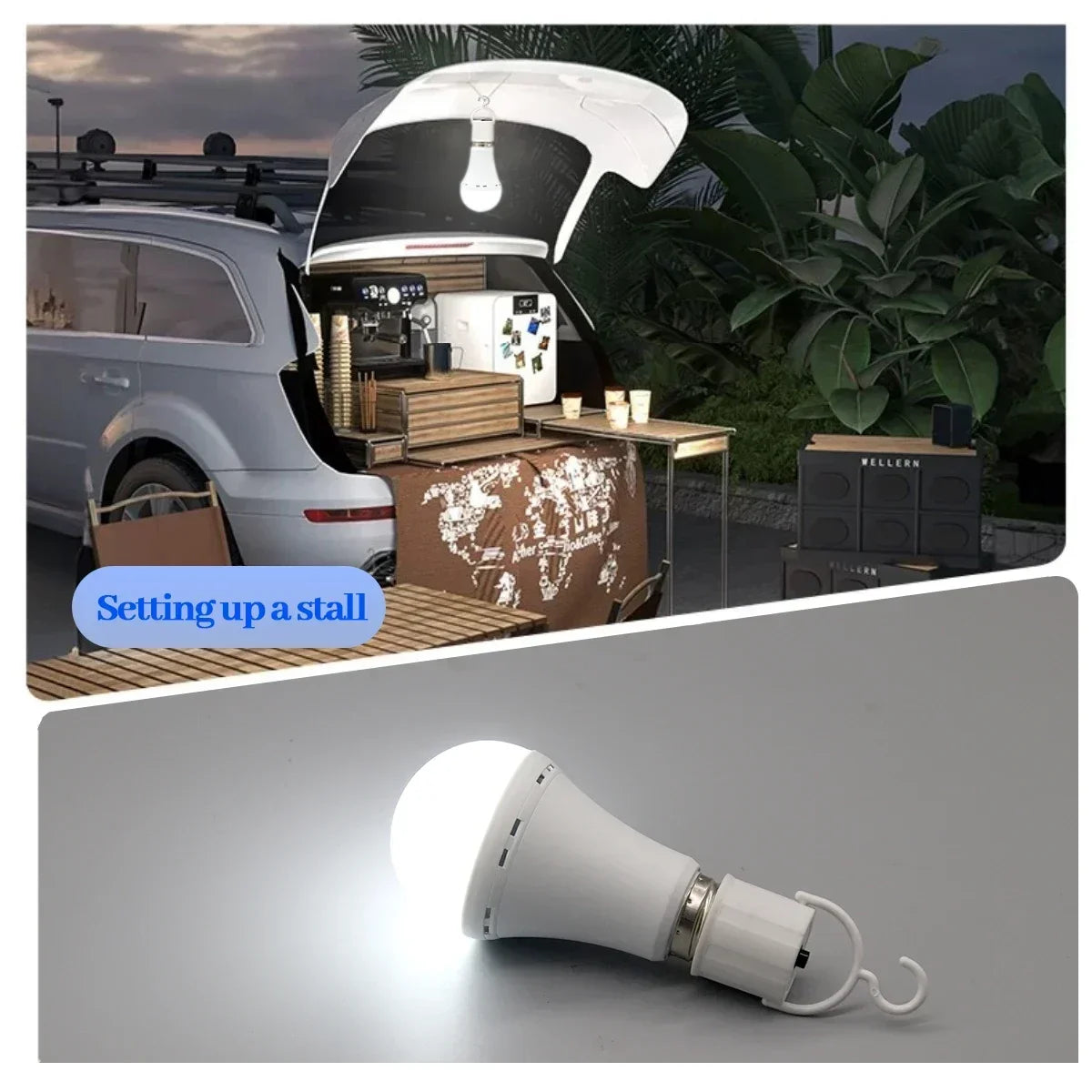 LED Rechargeable Bulb Light E27 7W 1500mAh Emergency Bulb 220V 110V for Home Power Outdoor Camping Failure Porch Garden Lamp