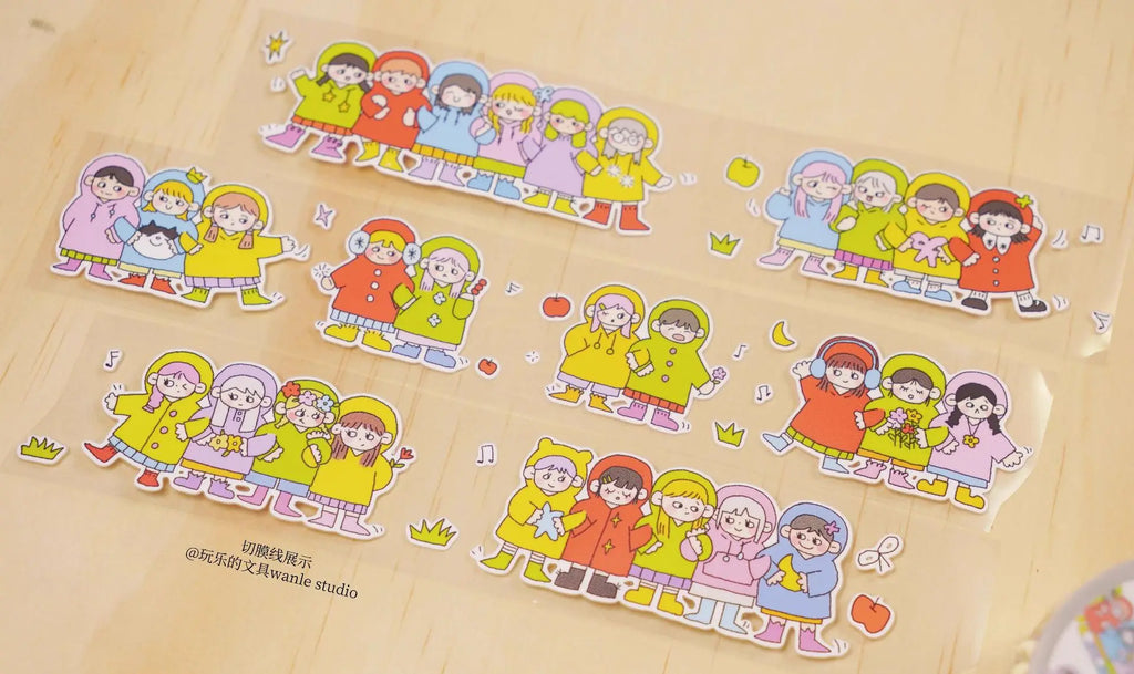 1szt/1lot Dekoracyjne taśmy klejące Zabawne artykuły papiernicze Scrapbooking DIY Papier Japońskie naklejki