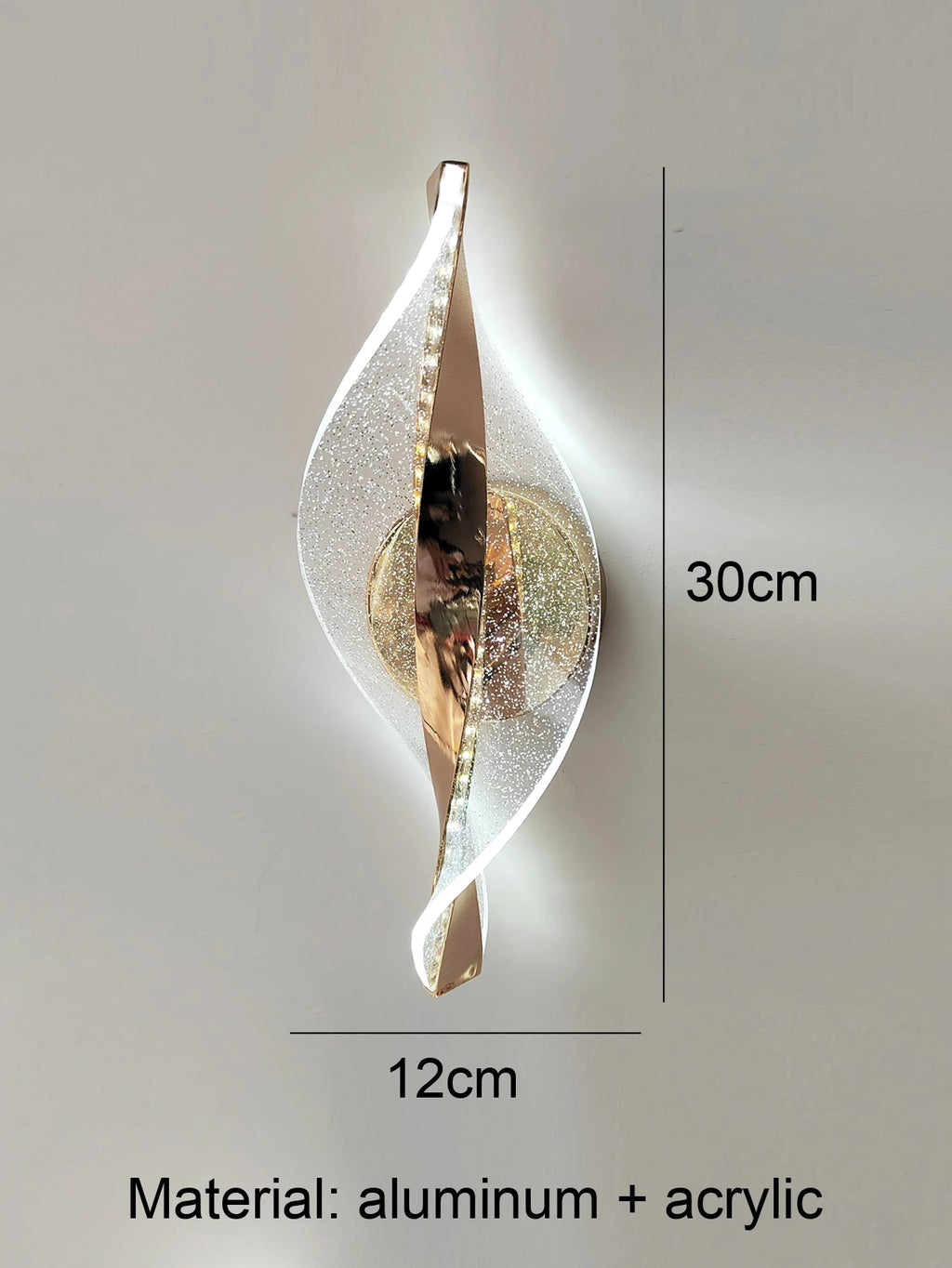 Nowoczesna lampa ścienna LED w kolorze :          -złotym.                    -czarnym                      -akryl                               idealny do korytarza, sypialni, salonu, lampek nocnych, dekoracji ściennych
 items