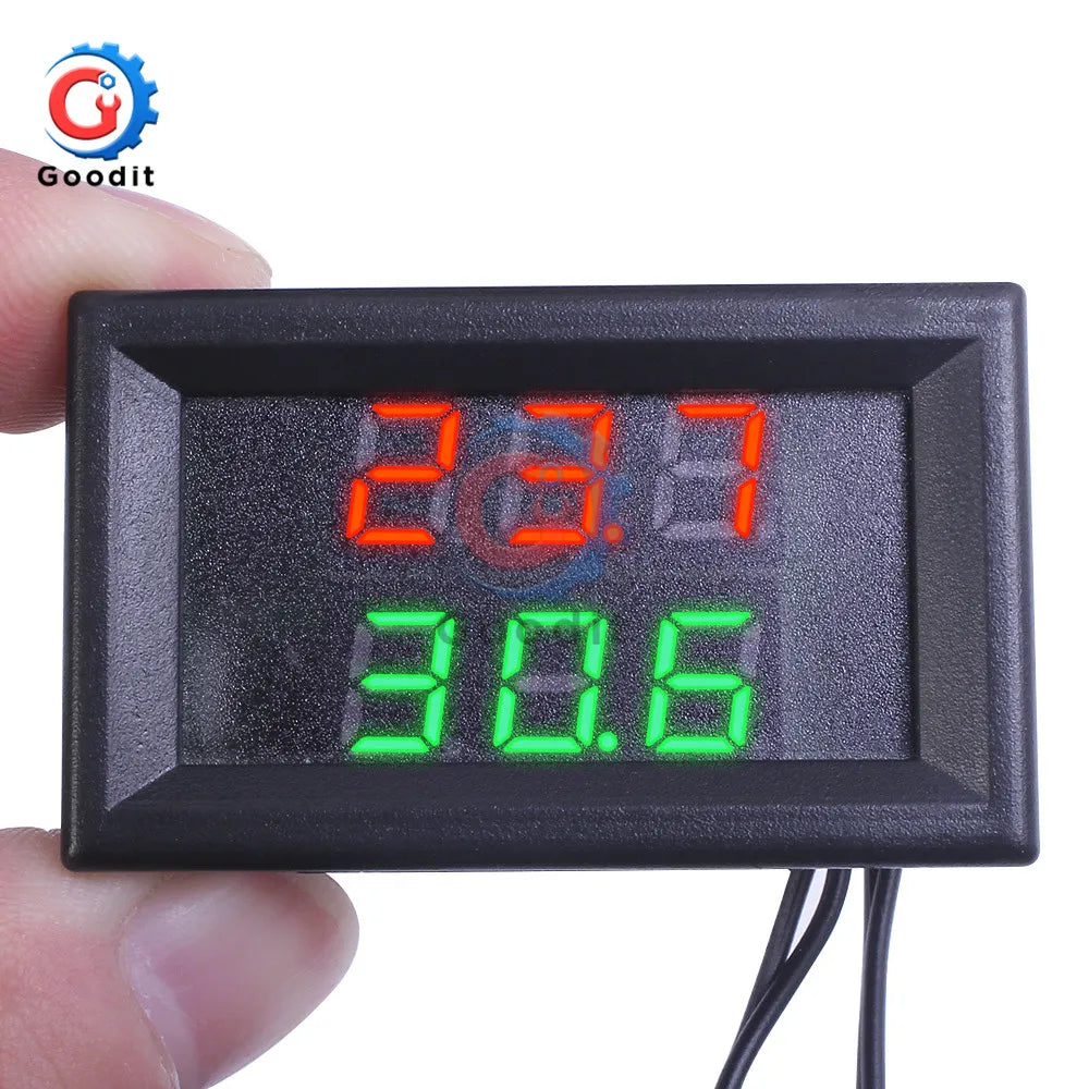 DC4V-28V Mini Temperature Controller Dual Display LED Digital Temperature Sensor Thermometer Tester with control NTC Metal Probe