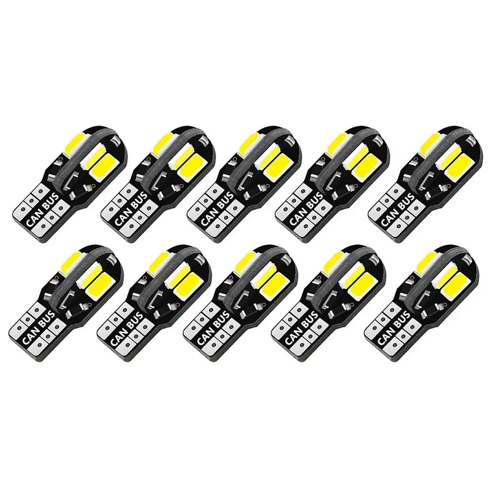 10/20PCS W5W T10 LED Bulbs Canbus 5730 8SMD 12V 6000K 194 168 LED Car Map Dome Lights Parking Light Auto Signal Lamp