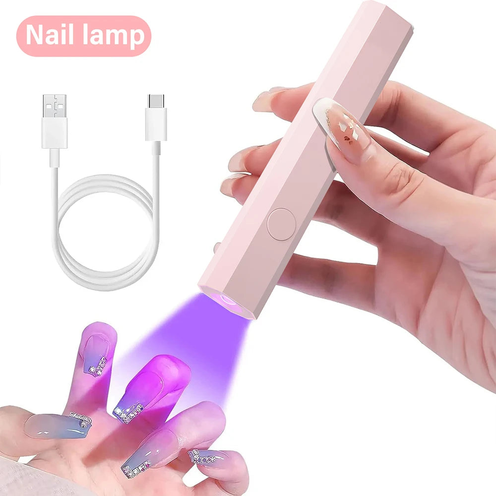 YIKOOLIN UV Light for Gel Nails Mini UV Nail Lamp Professional LED Light for Curing Gel Polish 2 Timing Modes for DIY Home Salon