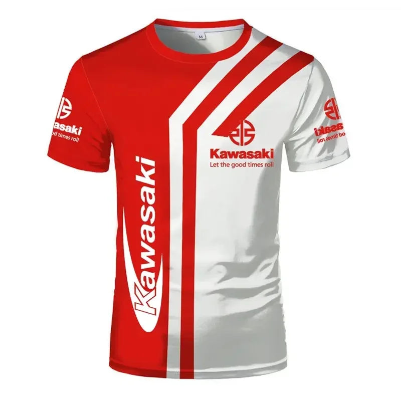 Kawasaki Motorcycle Racing 3D Printed Men's T-shirt Quick Drying Clothing Loose Sportswear Oversized Casual Short Sleeve For Men