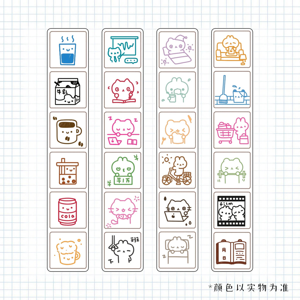 WAKAWAKA Decorative Stamps for Scrapbooking Kawaii Stamps Stationery For Journal Planner Arts Diy Crafts Album
