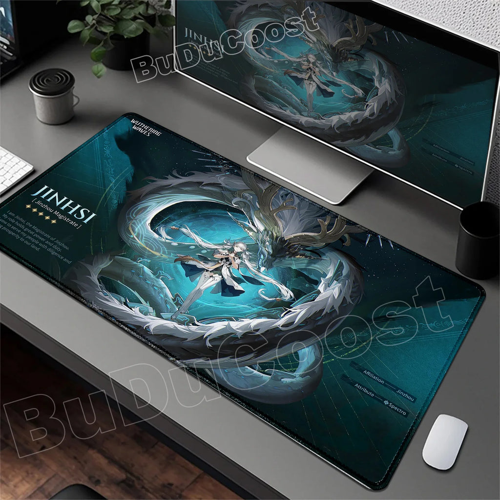 Wuthering Waves Character Illustration Mouse Pad Changli Carlotta Augusta Luno Mousepad Gaming Large Computer Non-slip Desk Mats