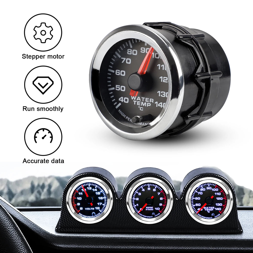 2'' 52mm 40-140 Degrees celsius 12V Water Temp Gauge Celsius 7 Colors Pointer Water temperature meter With Stepper Motor
