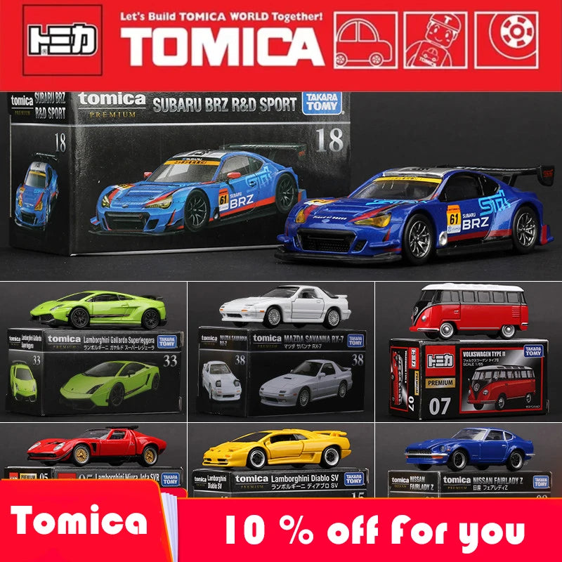 Takara Tomy Tomica 1/64 Mini Diecast Alloy Model Car Toys Metal Sports Vehicles Various Styles Gifts for Children Toys for Boys