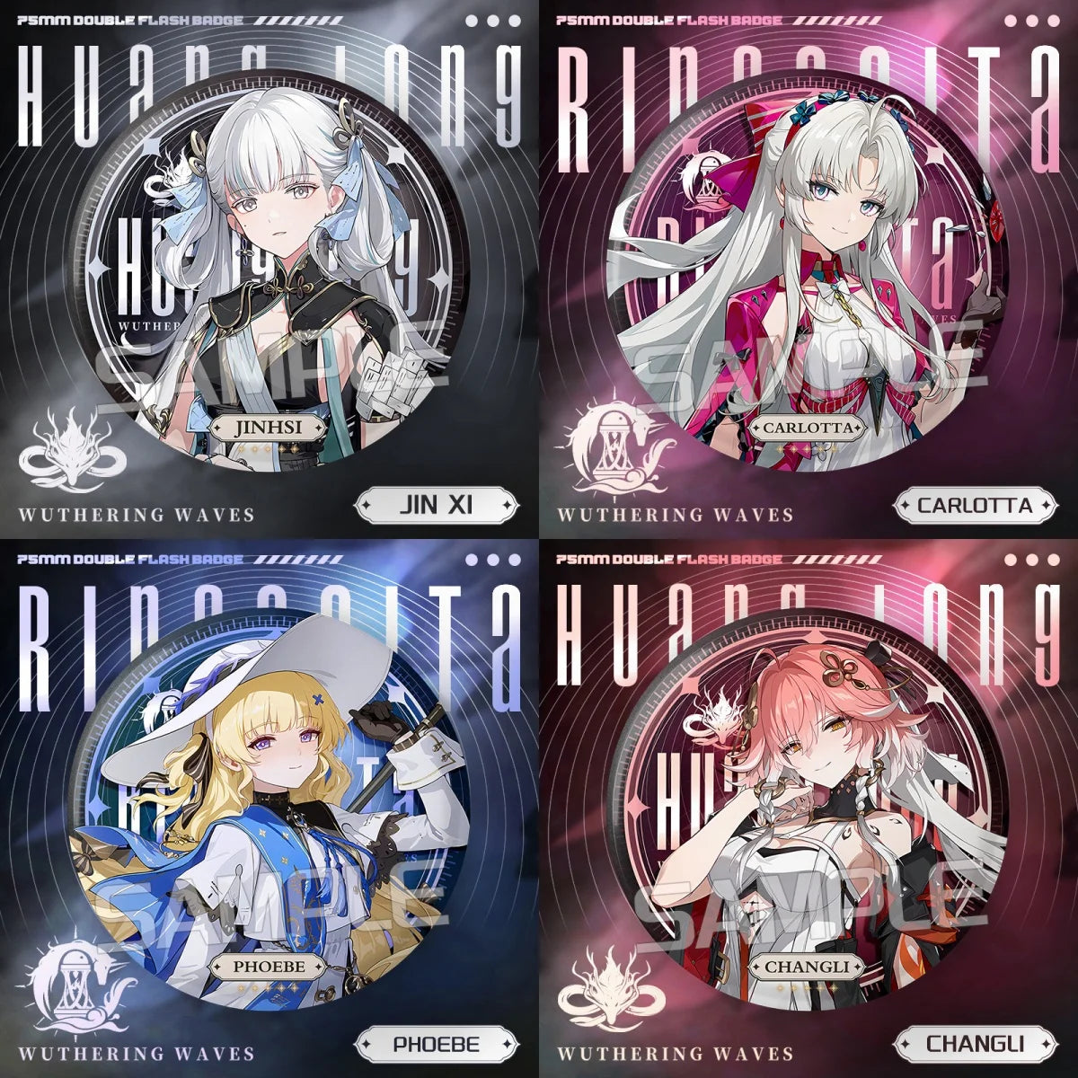 New Wuthering Waves 75MM Laser Brooch Chisa Mornye Lynae Lucilla Badge Pin Cartoon Anime Game Cosplay Jewelry Cute Gift