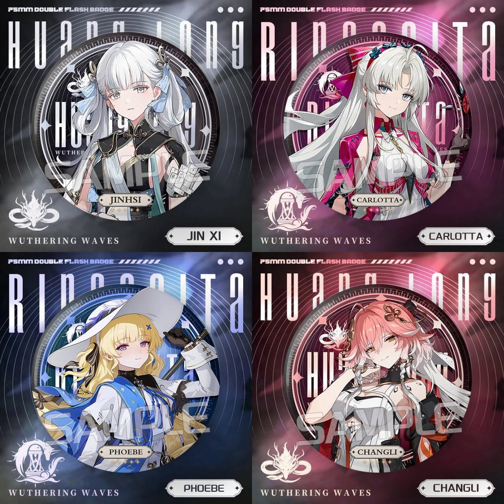 New Wuthering Waves 75MM Laser Brooch Chisa Mornye Lynae Lucilla Badge Pin Cartoon Anime Game Cosplay Jewelry Cute Gift