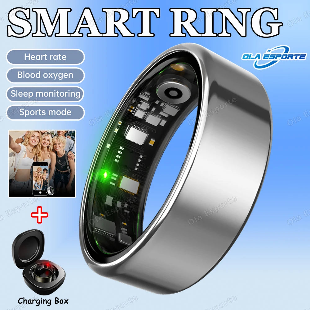 2025 New For Xiaomi Smart Ring Men Women, Heart Rate and Blood Oxygen Monitor Smartring IP68 & 5ATM Waterproof, Multi-sport Mode