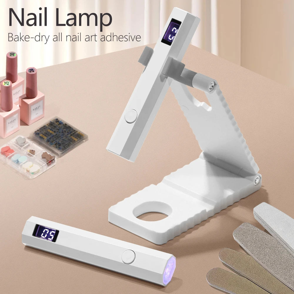 YIKOOLIN UV Light for Gel Nails Mini UV Nail Lamp Professional LED Light for Curing Gel Polish 2 Timing Modes for DIY Home Salon