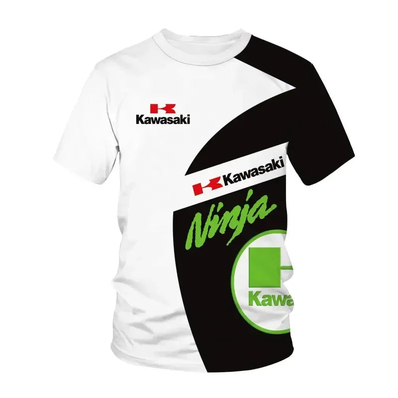 Kawasaki Motorcycle Racing 3D Printed Men's T-shirt Quick Drying Clothing Loose Sportswear Oversized Casual Short Sleeve For Men