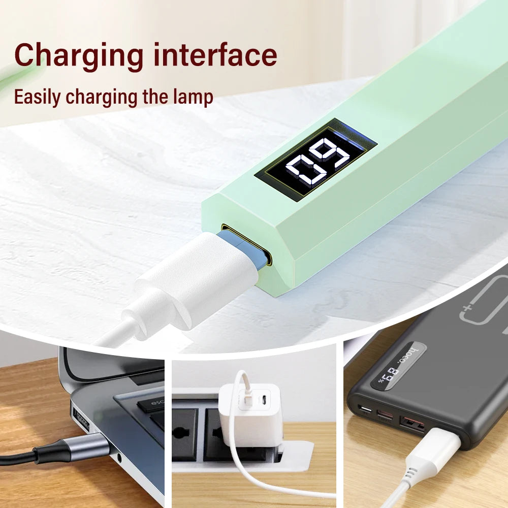 YIKOOLIN UV Light for Gel Nails Mini UV Nail Lamp Professional LED Light for Curing Gel Polish 2 Timing Modes for DIY Home Salon