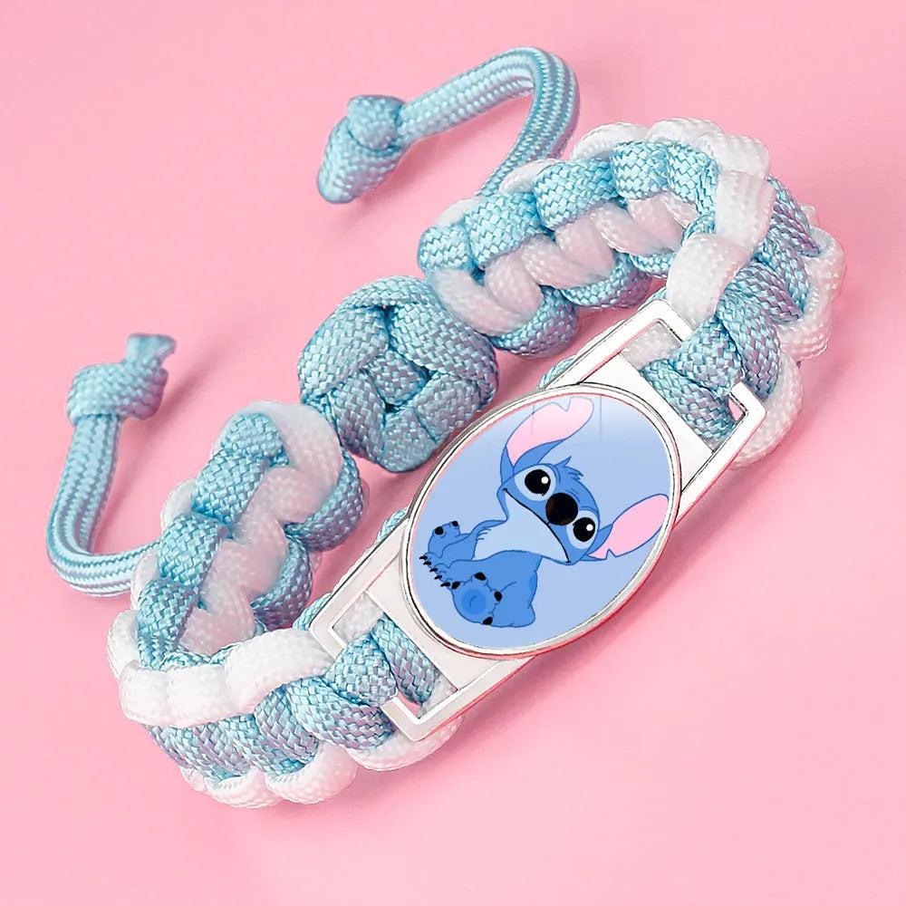 Kawaii Stitch Handwoven Bracelets Lilo Stitch Cartoon Anime Women Jewelry Decoration Woven Bracelet Party Birthday Gifts Girls