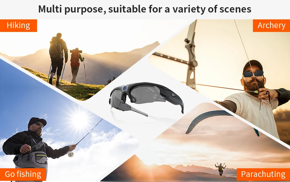 4K HD FPV Smart Glasses WIFI Camera 1080P Video Recording Mini Wireless Bodycam Vlogging POV Action Sports Motorcycle Cycling