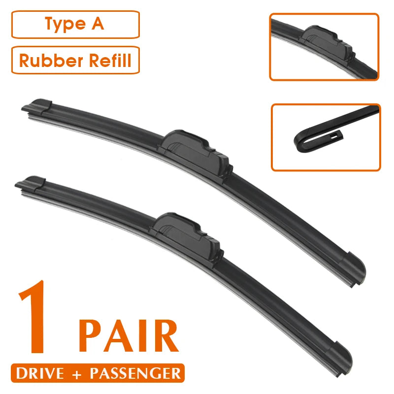 Car Wiper For Hyundai Kona Kauai 2017-2021 Windshield Rubber Silicon Refill Front Window Wiper 26"+16" LHD RHD Auto Accessories