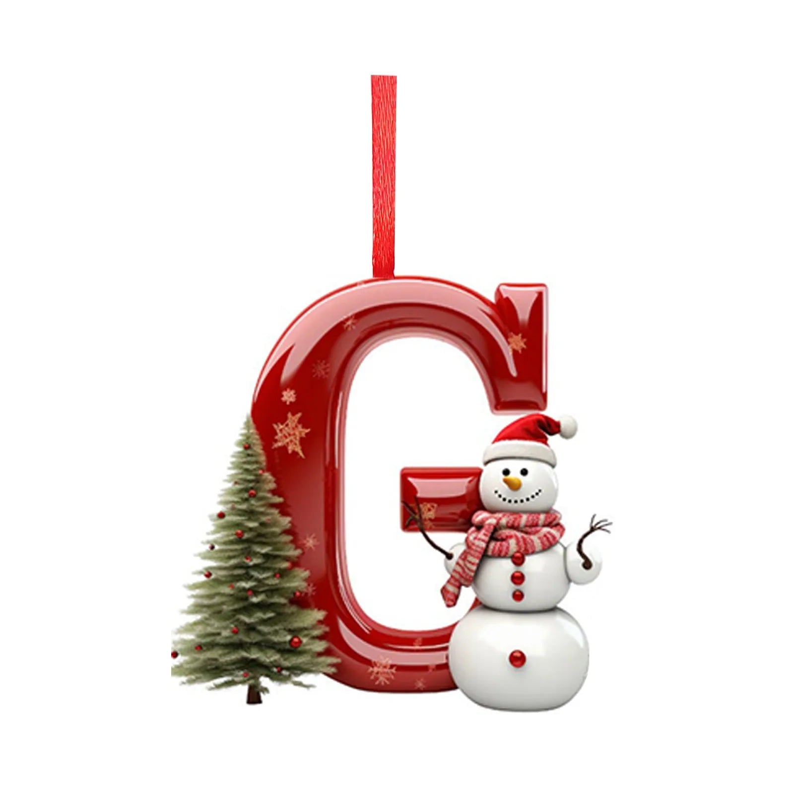 New Christmas Tree Decoration 2D Letter Pendant Acrylic 26 Letter Pendant Hanging Christmas Tree Ornament Accessories navidad