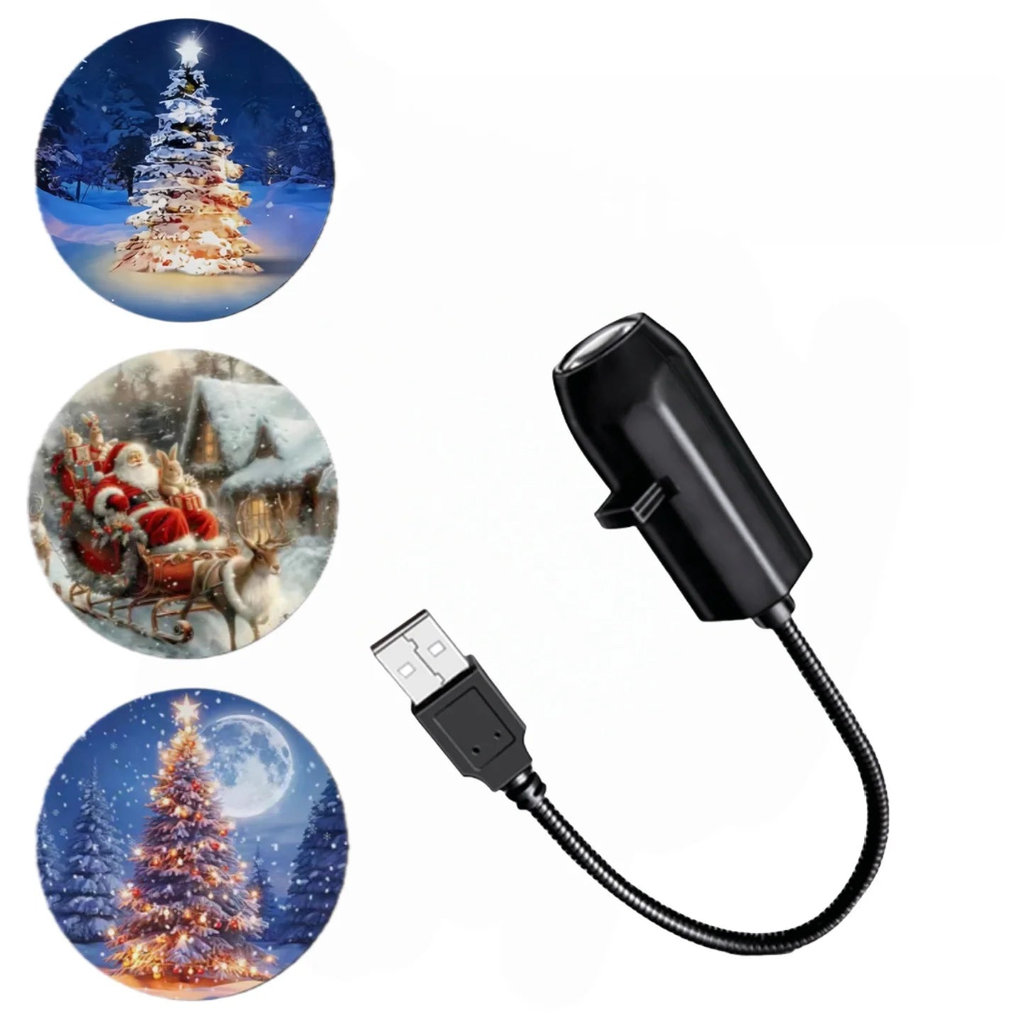 LED USB Projector Light 3/4pcs Wzory projekcji - Regulowana lampka nocna USB do dekoracji świątecznych
