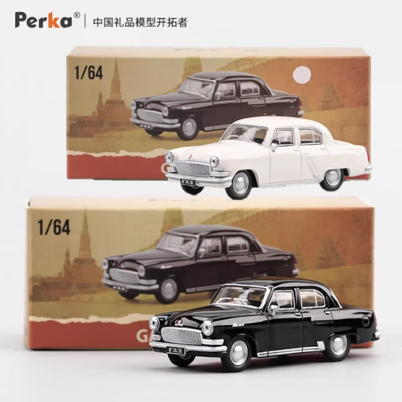 Perka 1:64 Scale FSO Polonez MR'87/M21 GAZ-21 Volga Alloy Car Model Static Display Hobby Collection